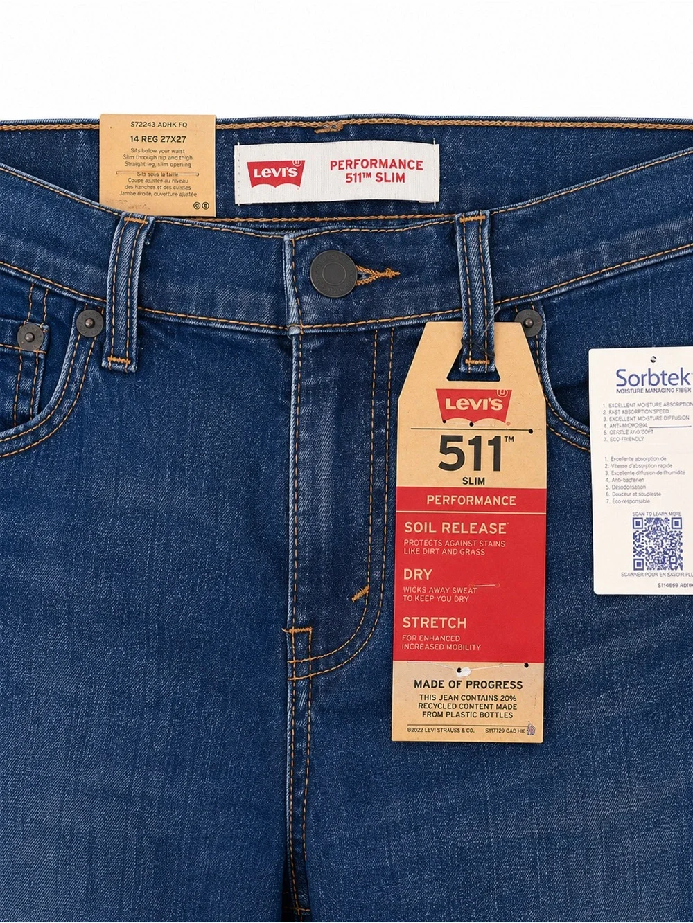Levi's 511 Slim Straight  Boys Jeans in Indigo Blue